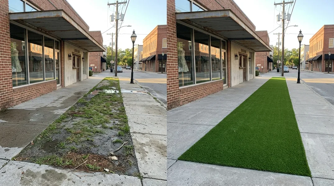 Result artificial grass installation in Charleston - Charleston Artificial Grass Installation