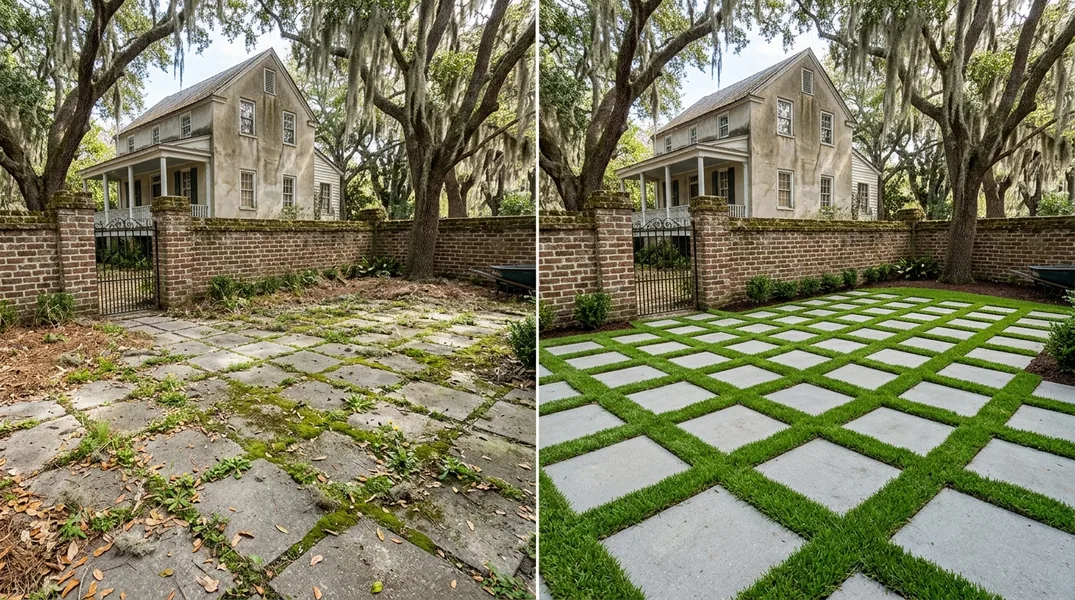Result artificial grass installation in Charleston - Charleston Artificial Grass Installation