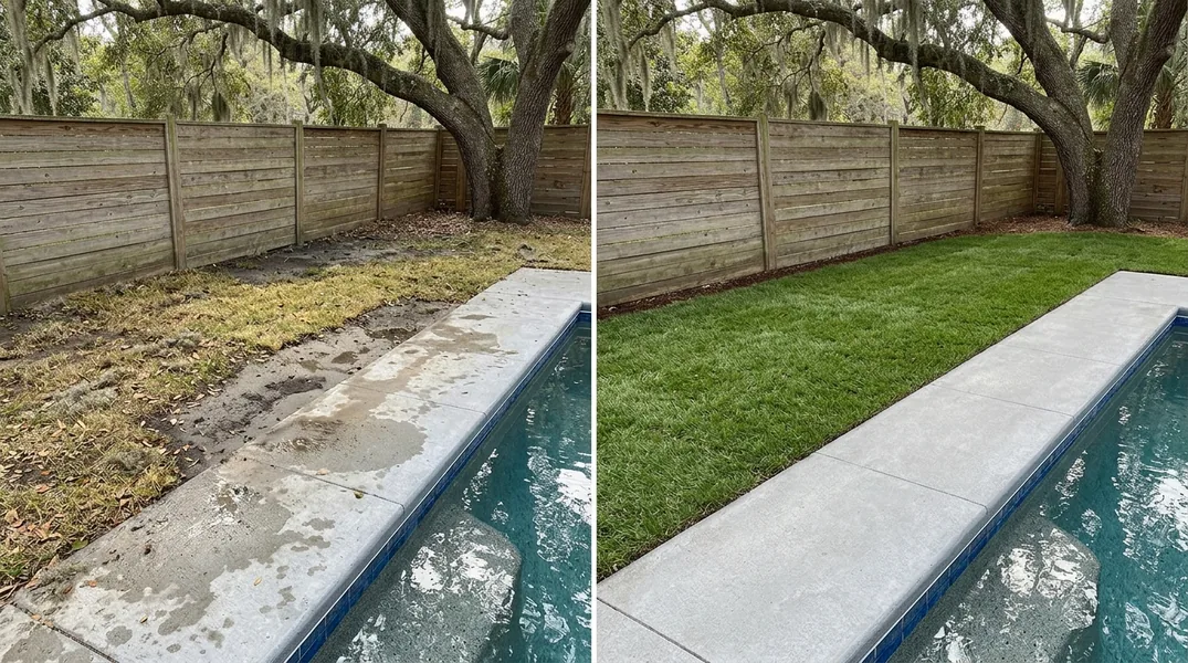 Result artificial grass installation in Charleston - Charleston Artificial Grass Installation