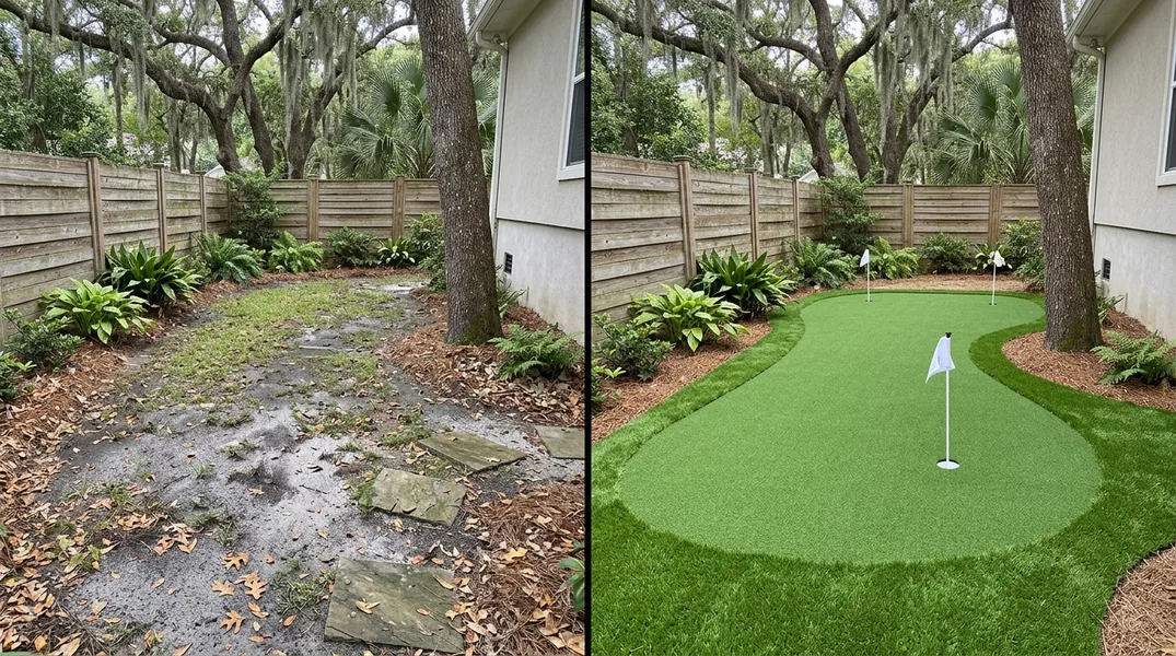 Result artificial grass installation in Charleston - Charleston Artificial Grass Installation